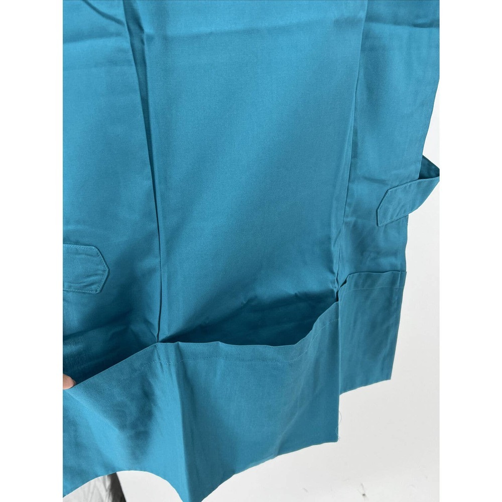 Vintage Castle Uniforms Smock Teal Blue Pockets New Old Stock Original Packaging - Picture 4 of 6